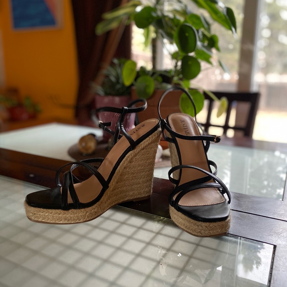 Just fab black wedges size 8.5